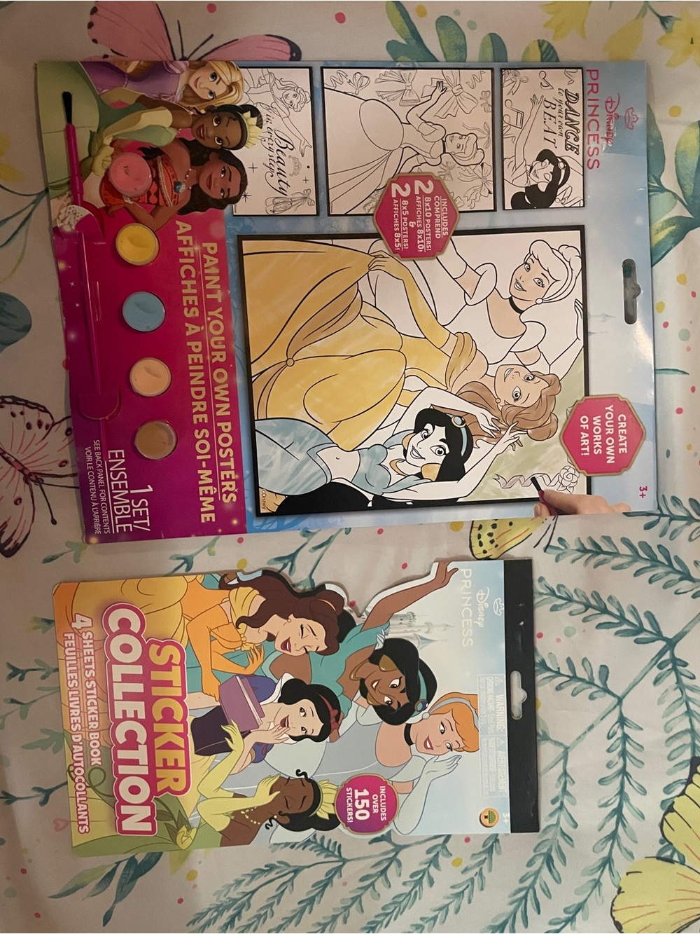 Disney Princess Paint-Your-Own Posters & Sticker Collection - Pink/Yellow/Blue